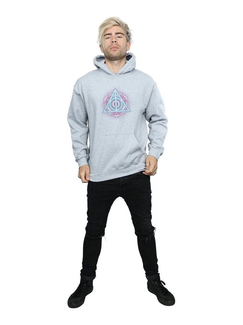Harry Potter - Sweat à capuche DEATHLY HALLOWS Gris chiné - Kiabi