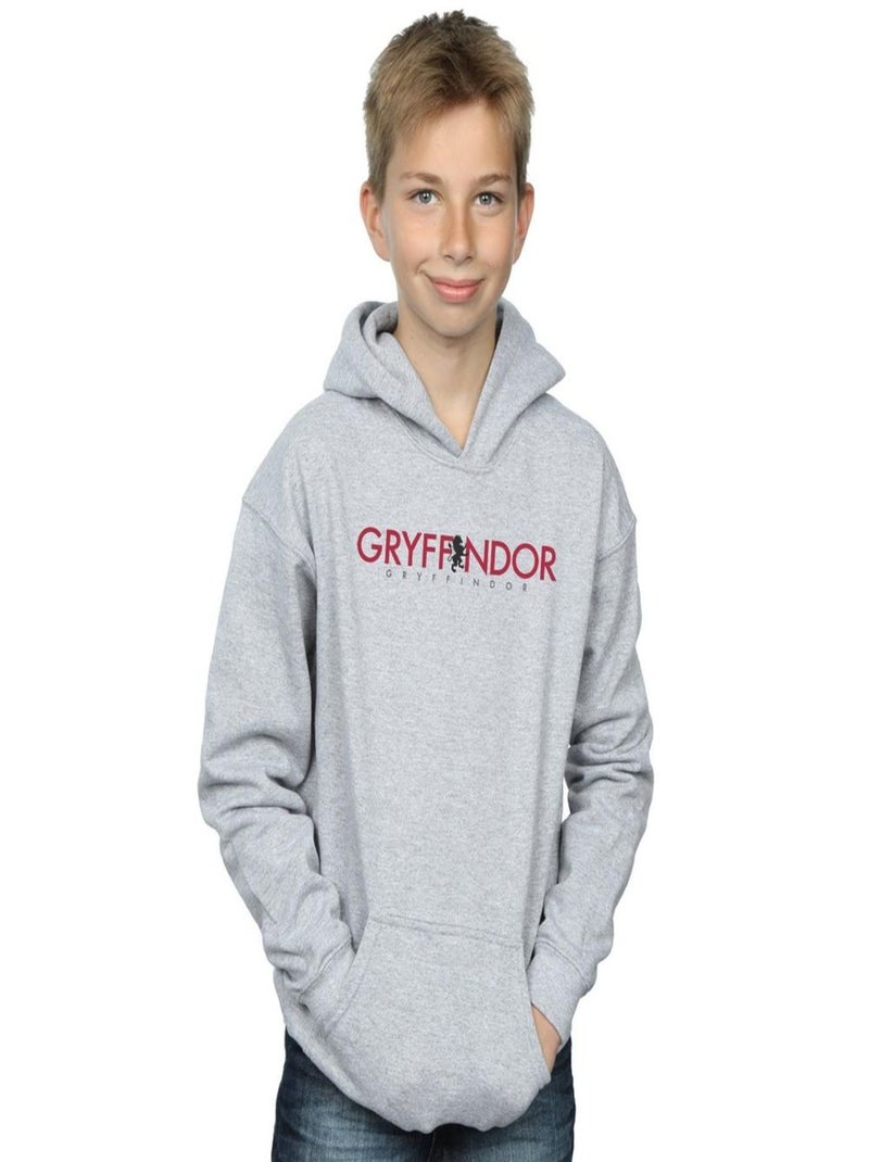 Harry Potter - Sweat à capuche GRYFFINDOR Gris chiné - Kiabi