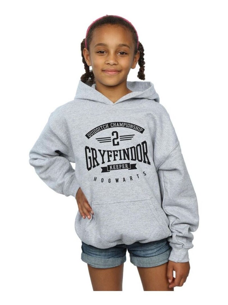 Harry Potter - Sweat à capuche GRYFFINDOR KEEPER Gris chiné - Kiabi
