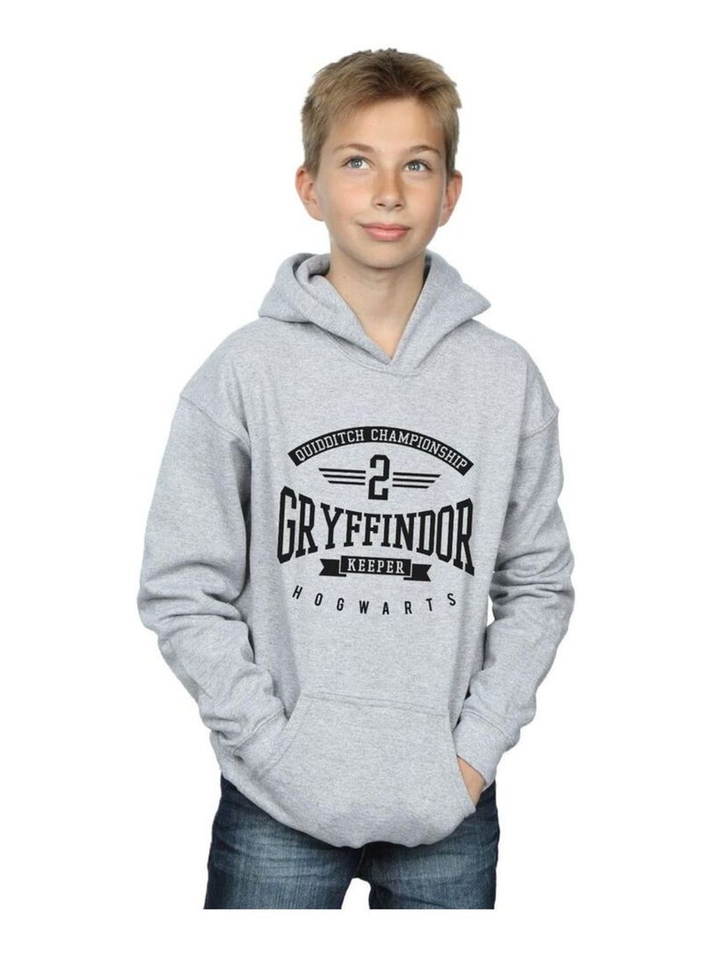 Harry Potter - Sweat à capuche GRYFFINDOR KEEPER Gris chiné - Kiabi