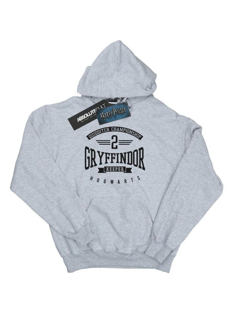 Harry Potter - Sweat à capuche GRYFFINDOR KEEPER Gris chiné - Kiabi