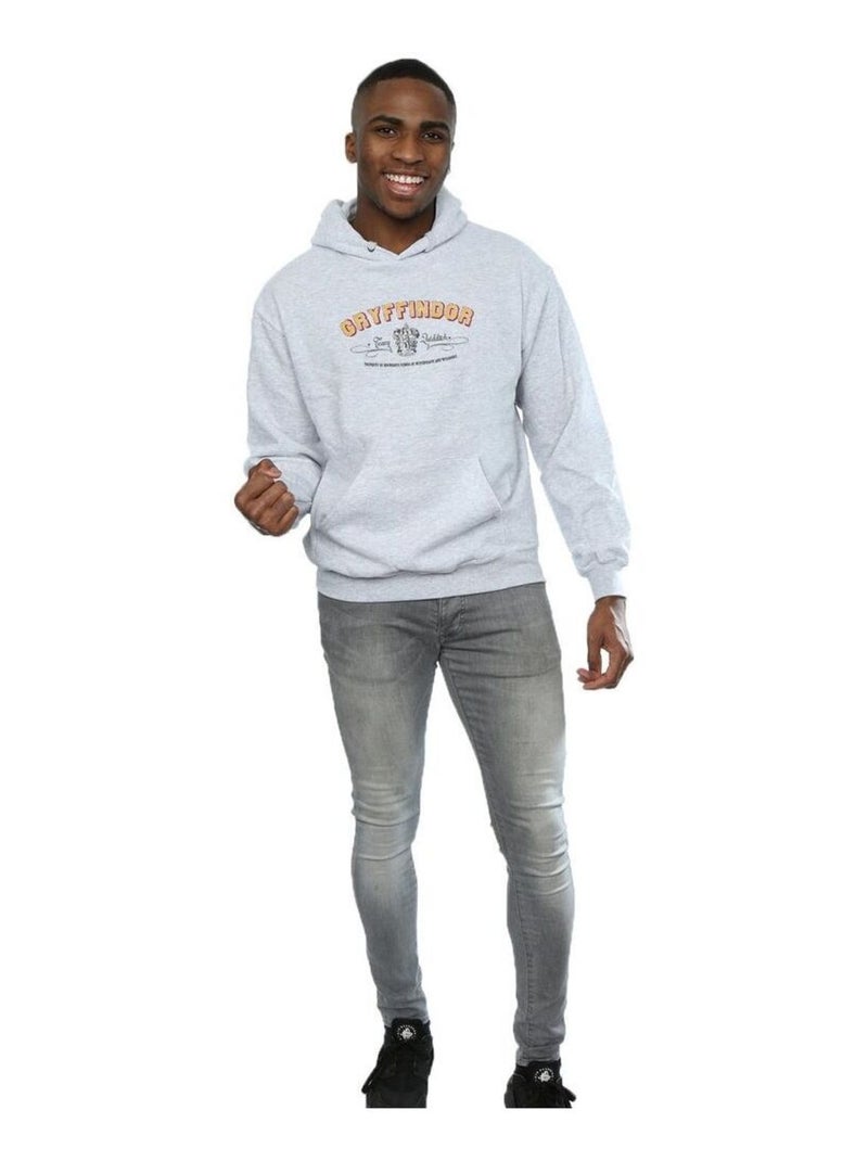 Harry Potter - Sweat à capuche GRYFFINDOR QUIDDITCH Gris chiné - Kiabi