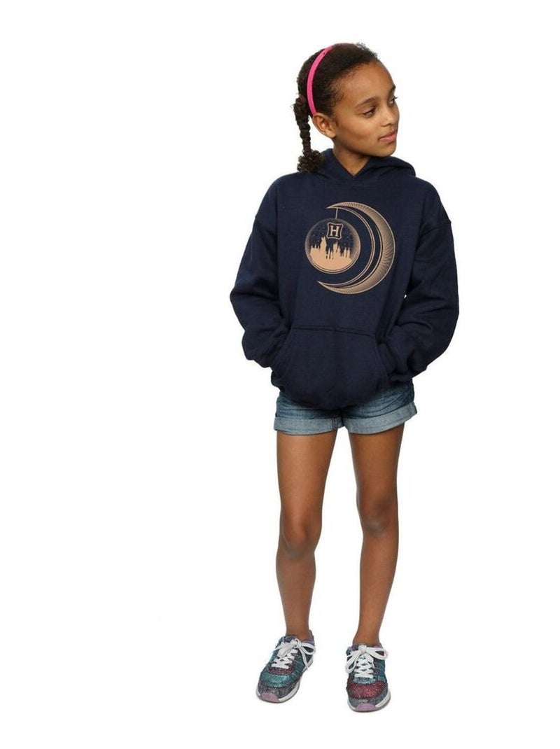 Harry Potter - Sweat à capuche HOGWARTS Bleu marine - Kiabi