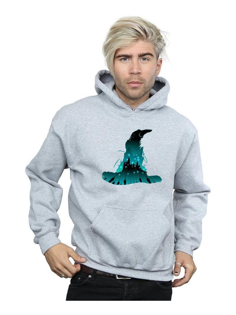 Harry Potter - Sweat à capuche HOGWARTS Gris chiné - Kiabi