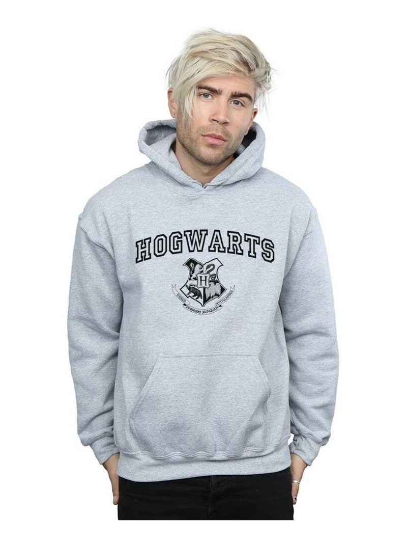 Harry Potter - Sweat à capuche HOGWARTS Gris chiné - Kiabi