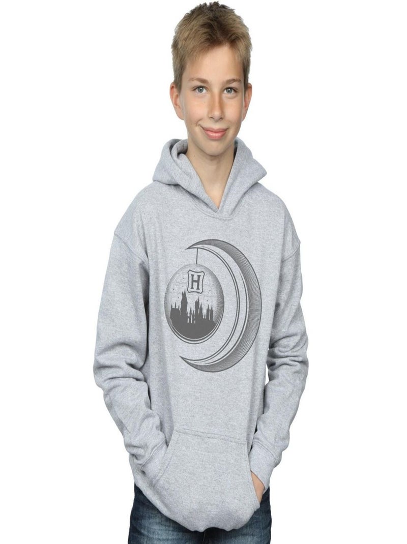 Harry Potter - Sweat à capuche HOGWARTS Gris chiné - Kiabi
