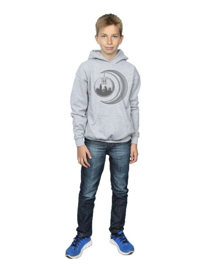 Harry Potter - Sweat à capuche HOGWARTS Gris chiné - Kiabi