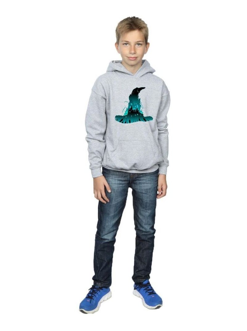 Harry Potter - Sweat à capuche HOGWARTS Gris chiné - Kiabi
