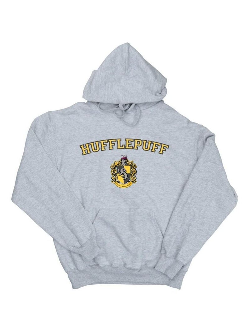 Harry Potter - Sweat à capuche HUFFLEPUFF Gris chiné - Kiabi