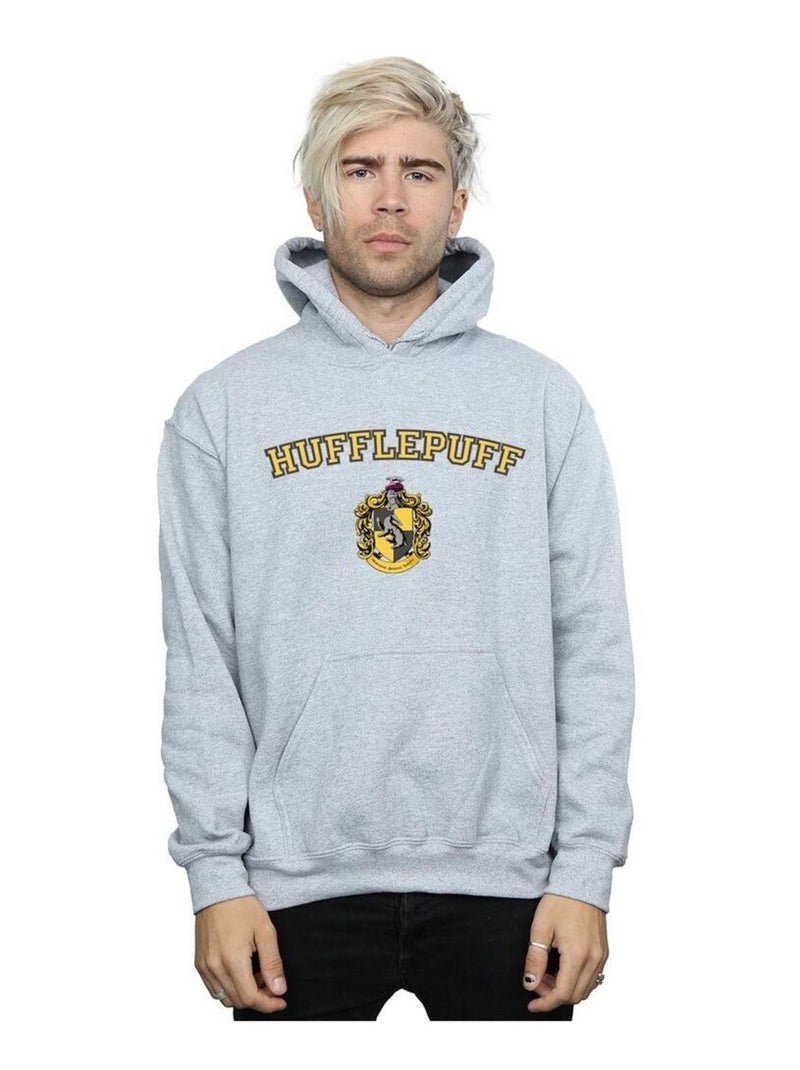 Harry Potter - Sweat à capuche HUFFLEPUFF Gris chiné - Kiabi