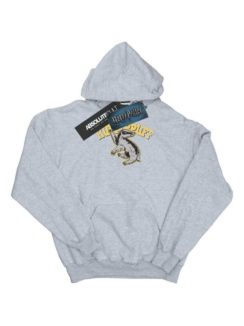 Harry Potter - Sweat à capuche HUFFLEPUFF Gris chiné - Kiabi