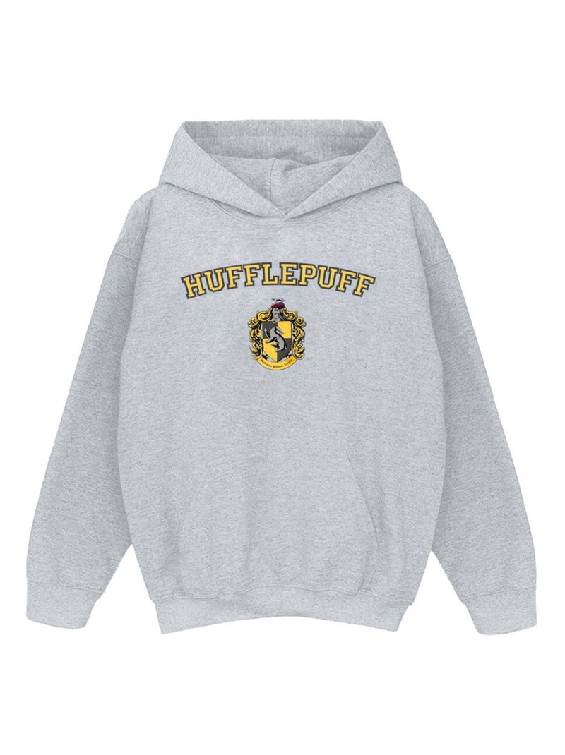 Harry Potter - Sweat à capuche HUFFLEPUFF Gris chiné - Kiabi