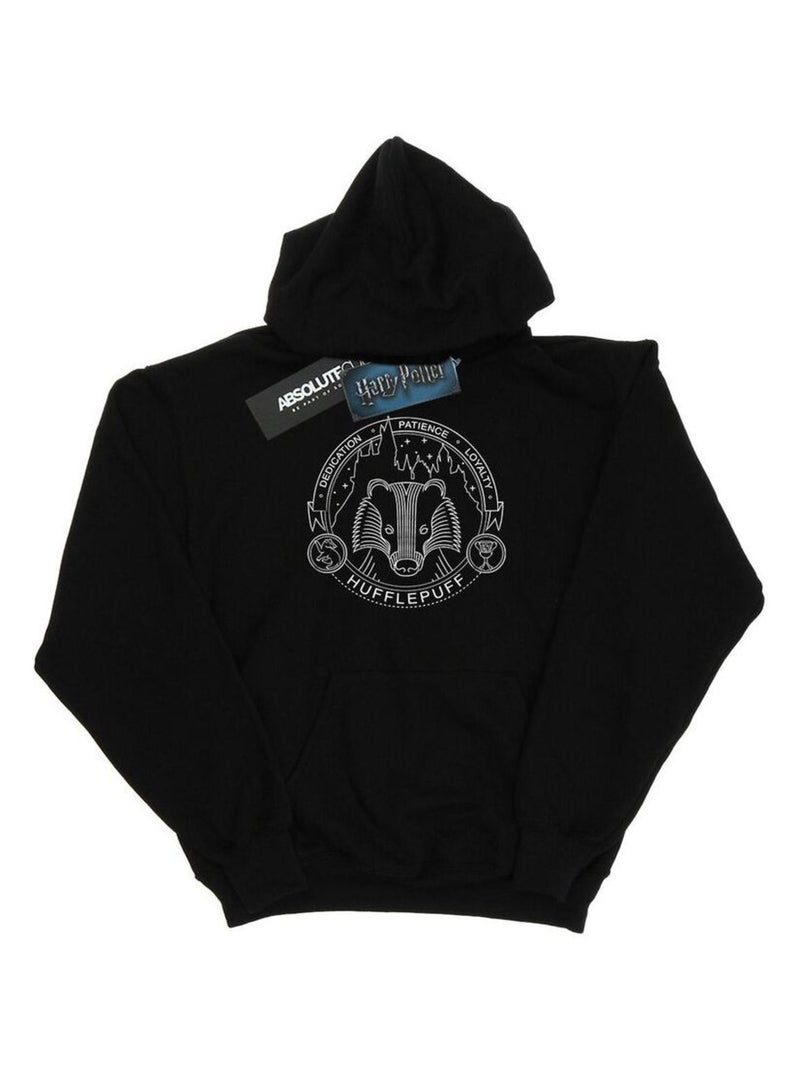 Harry Potter - Sweat à capuche HUFFLEPUFF Noir - Kiabi