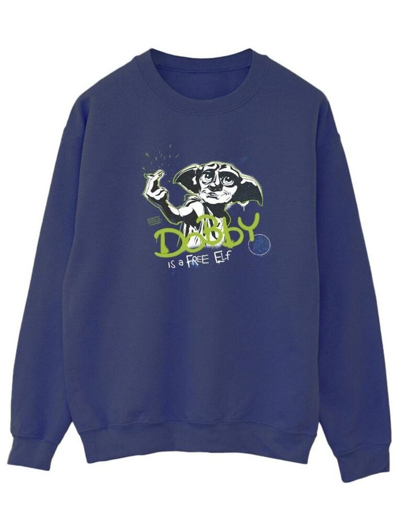 Harry Potter - Sweat A FREE ELF Bleu marine - Kiabi
