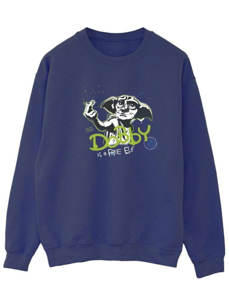 Harry Potter - Sweat A FREE ELF Bleu marine - Kiabi