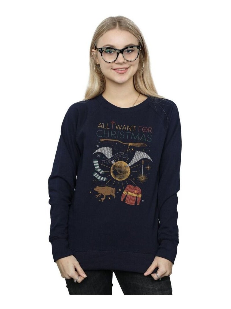 Harry Potter - Sweat ALL WANT FOR Bleu marine - Kiabi