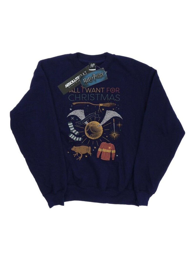 Harry Potter - Sweat ALL WANT FOR Bleu marine - Kiabi