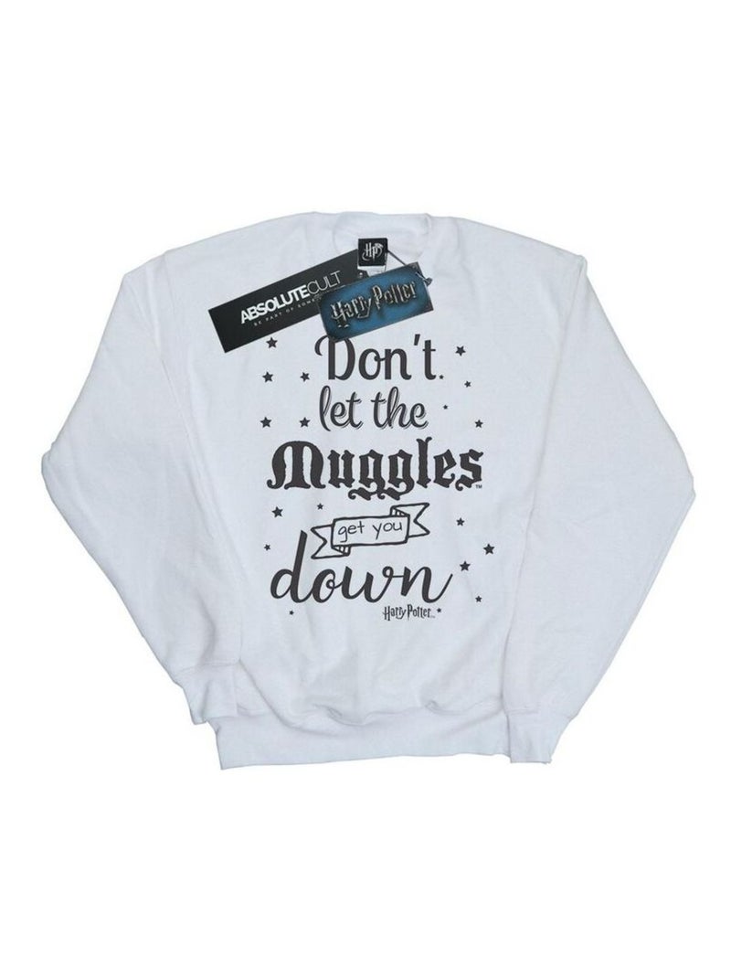 Harry Potter - Sweat DON'T LET THE MUGGLES Blanc - Kiabi