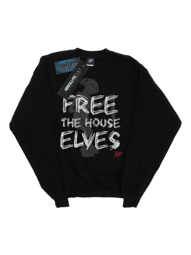 Harry Potter - Sweat FREE THE HOUSE ELVES Noir - Kiabi