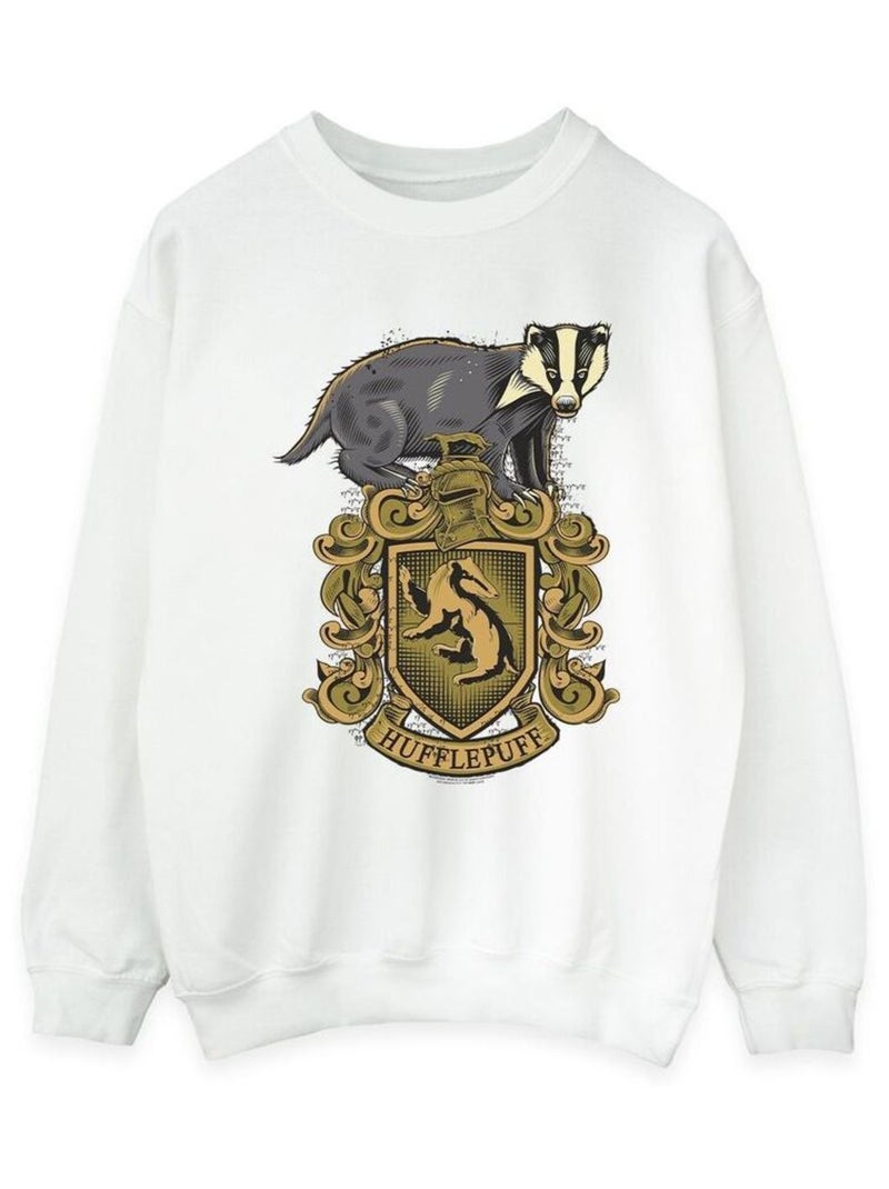 Harry Potter - Sweat HUFFLEPUFF Blanc - Kiabi