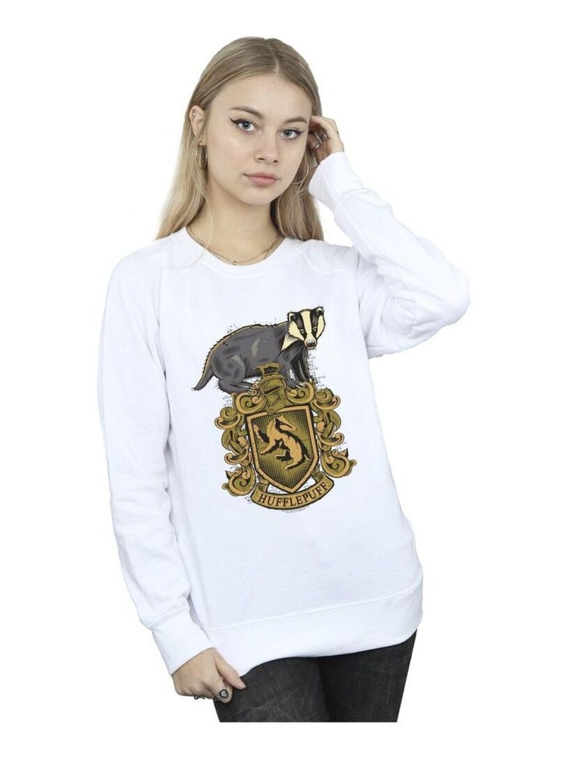 Harry Potter - Sweat HUFFLEPUFF Blanc - Kiabi