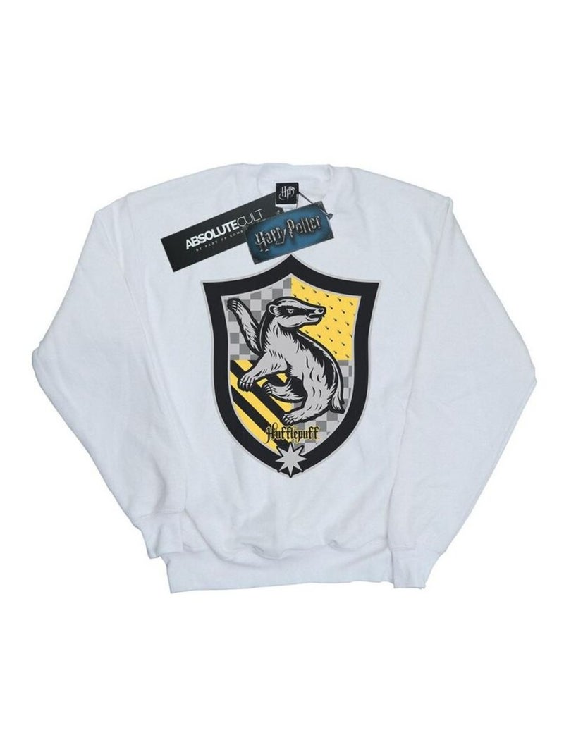 Harry Potter - Sweat HUFFLEPUFF Blanc - Kiabi