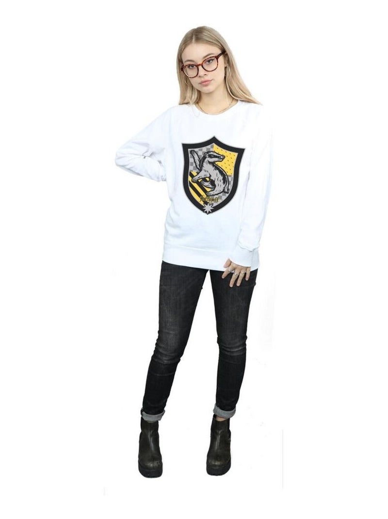 Harry Potter - Sweat HUFFLEPUFF Blanc - Kiabi