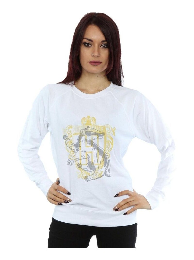 Harry Potter - Sweat HUFFLEPUFF Blanc - Kiabi