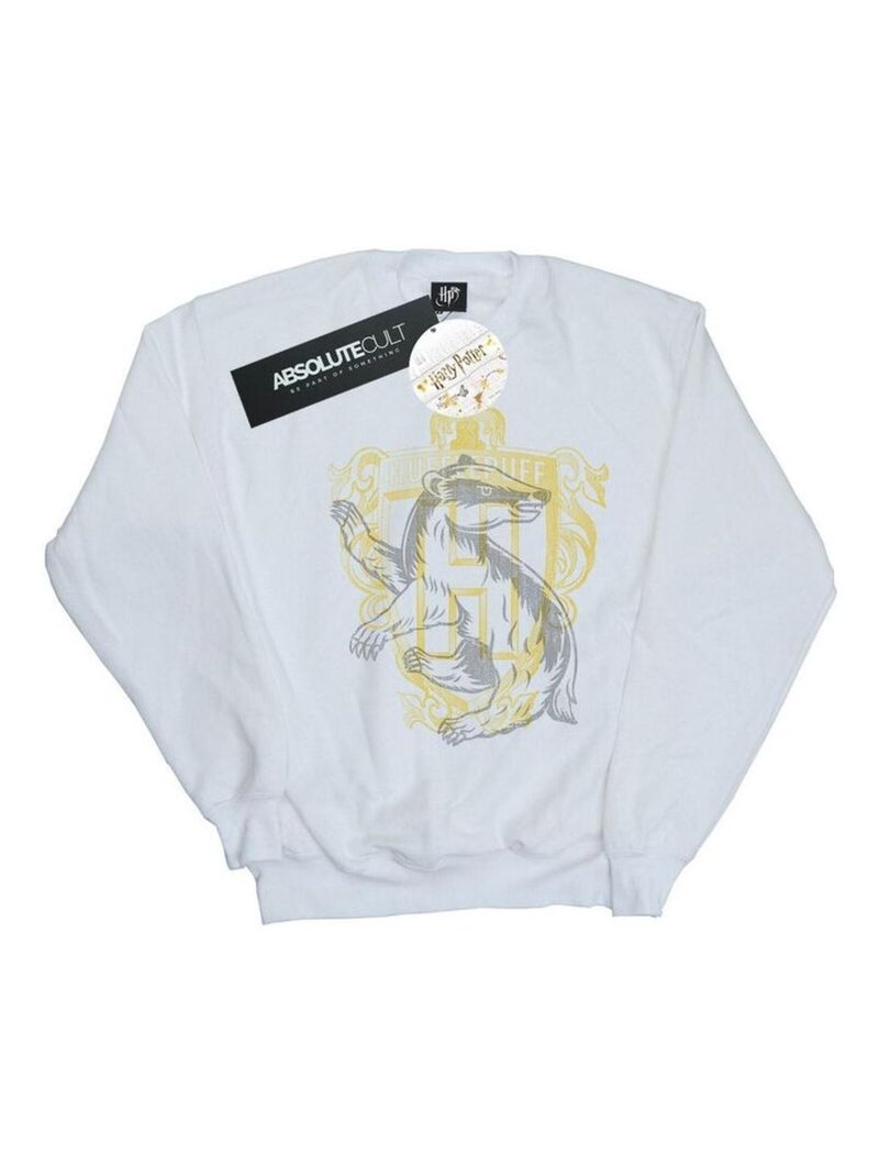Harry Potter - Sweat HUFFLEPUFF Blanc - Kiabi