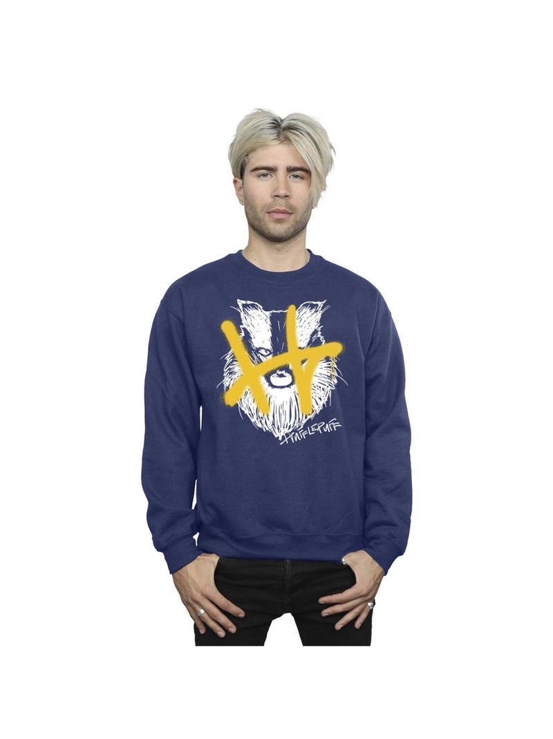 Harry Potter - Sweat HUFFLEPUFF Bleu marine - Kiabi