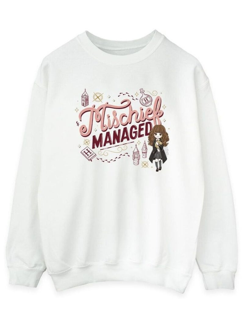 Harry Potter - Sweat MISCHIEF MANAGED Blanc - Kiabi