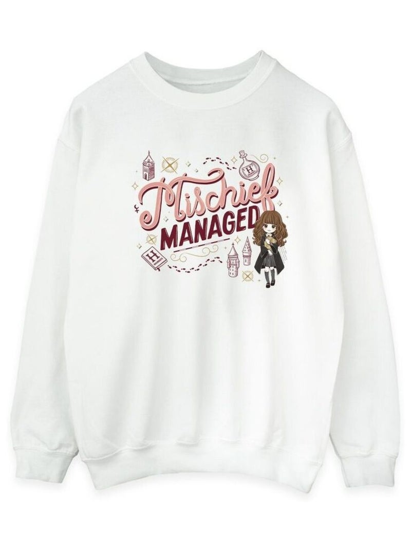 Harry Potter - Sweat MISCHIEF MANAGED Blanc - Kiabi