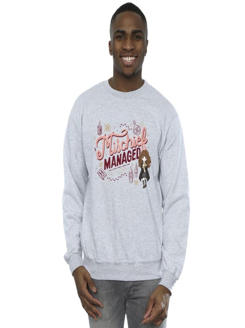 Harry Potter - Sweat MISCHIEF MANAGED Gris chiné - Kiabi