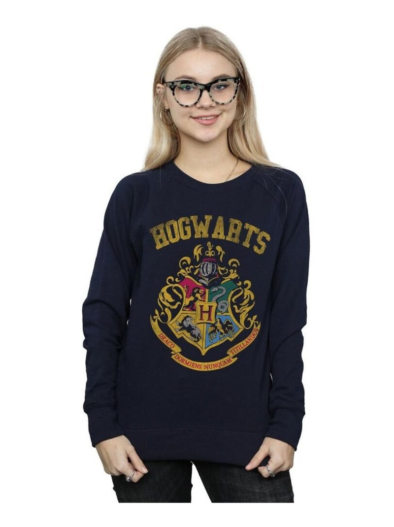 Harry Potter - Sweat motif/style Universitaire HOGWARTS Bleu marine - Kiabi