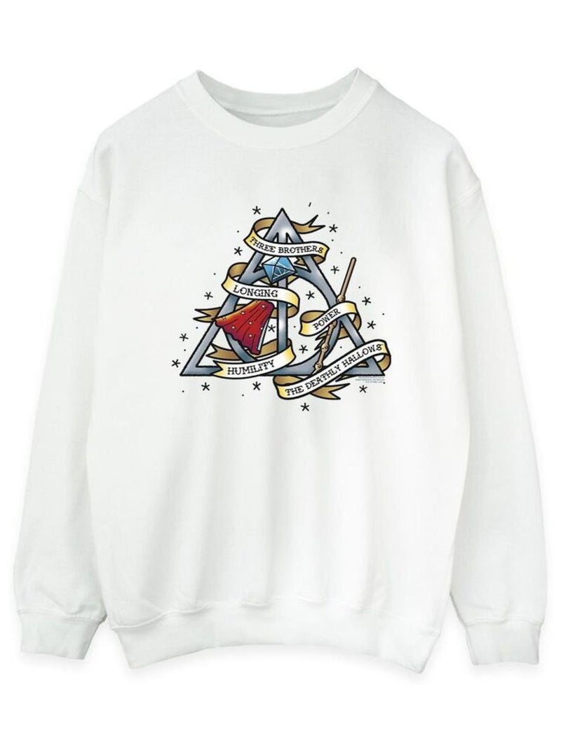 Harry Potter - Sweat THE DEATHLY HALLOWS Blanc - Kiabi
