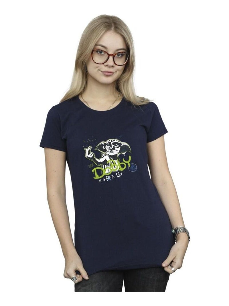 Harry Potter - T-shirt A FREE ELF Bleu marine - Kiabi