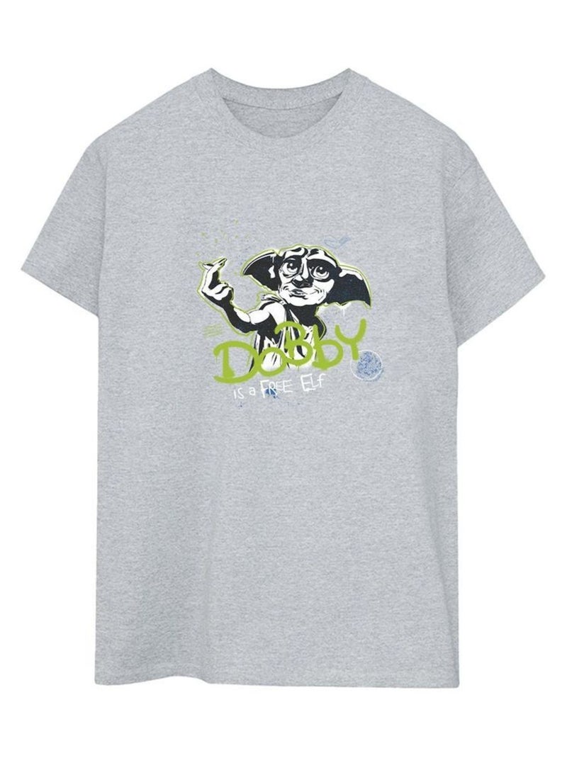 Harry Potter - T-shirt A FREE ELF Gris chiné - Kiabi