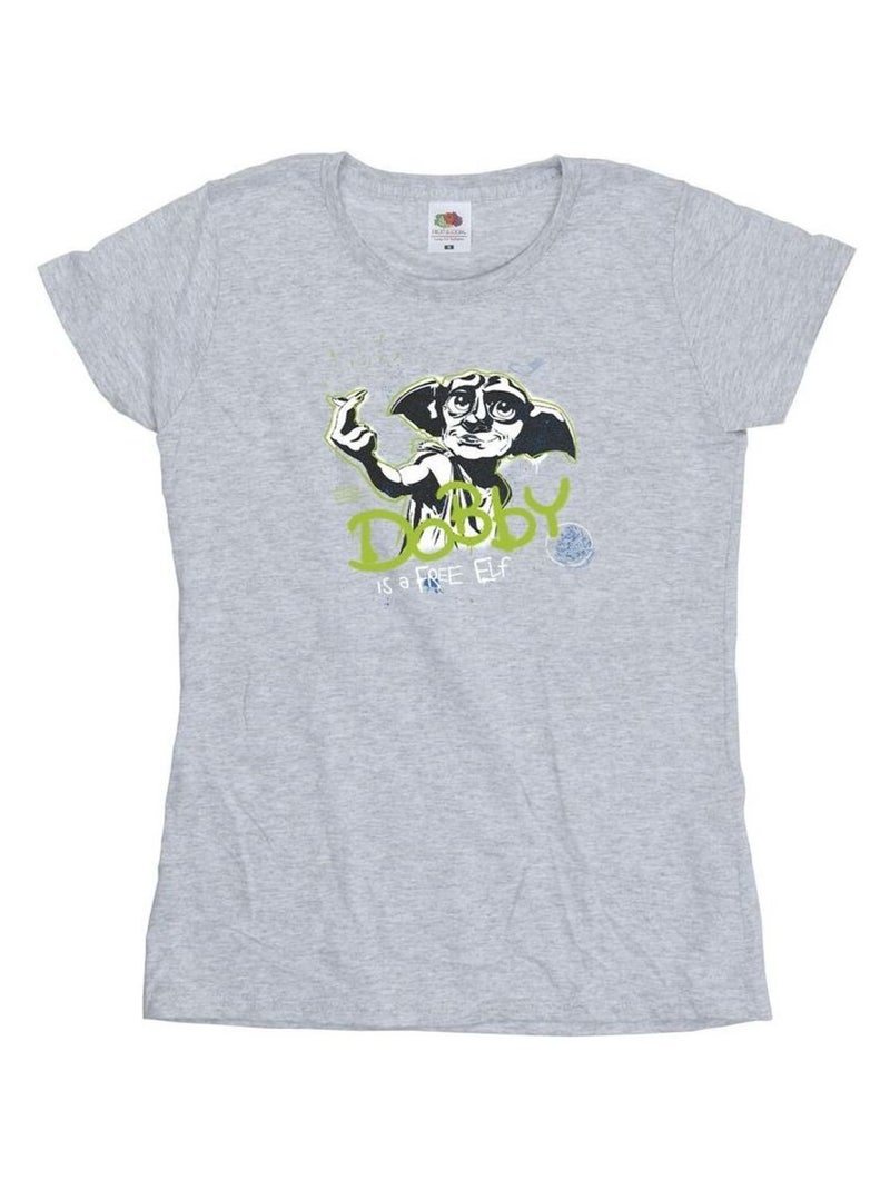 Harry Potter - T-shirt A FREE ELF Gris chiné - Kiabi