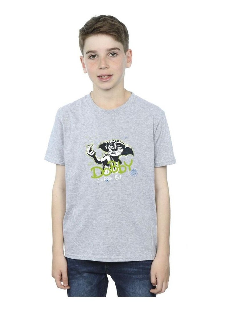 Harry Potter - T-shirt A FREE ELF Gris chiné - Kiabi