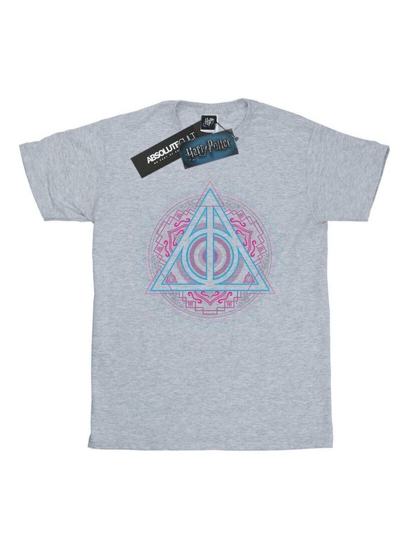 Harry Potter - T-shirt DEATHLY HALLOWS Gris chiné - Kiabi