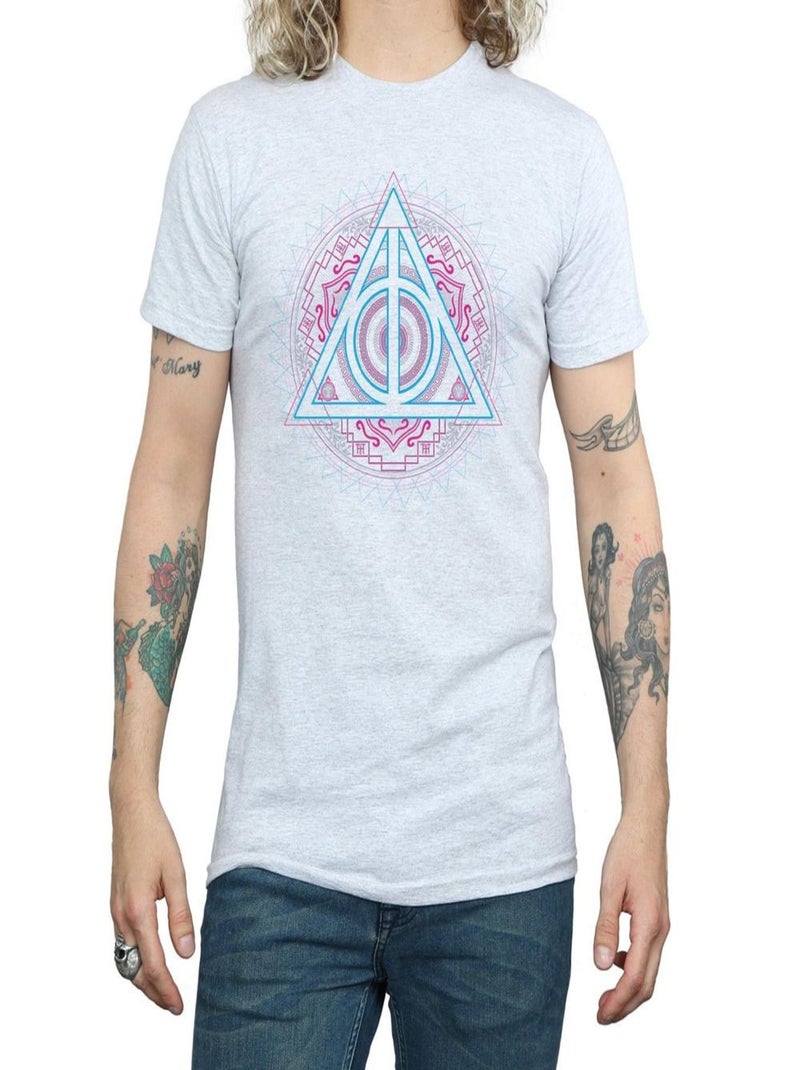 Harry Potter - T-shirt DEATHLY HALLOWS Gris chiné - Kiabi