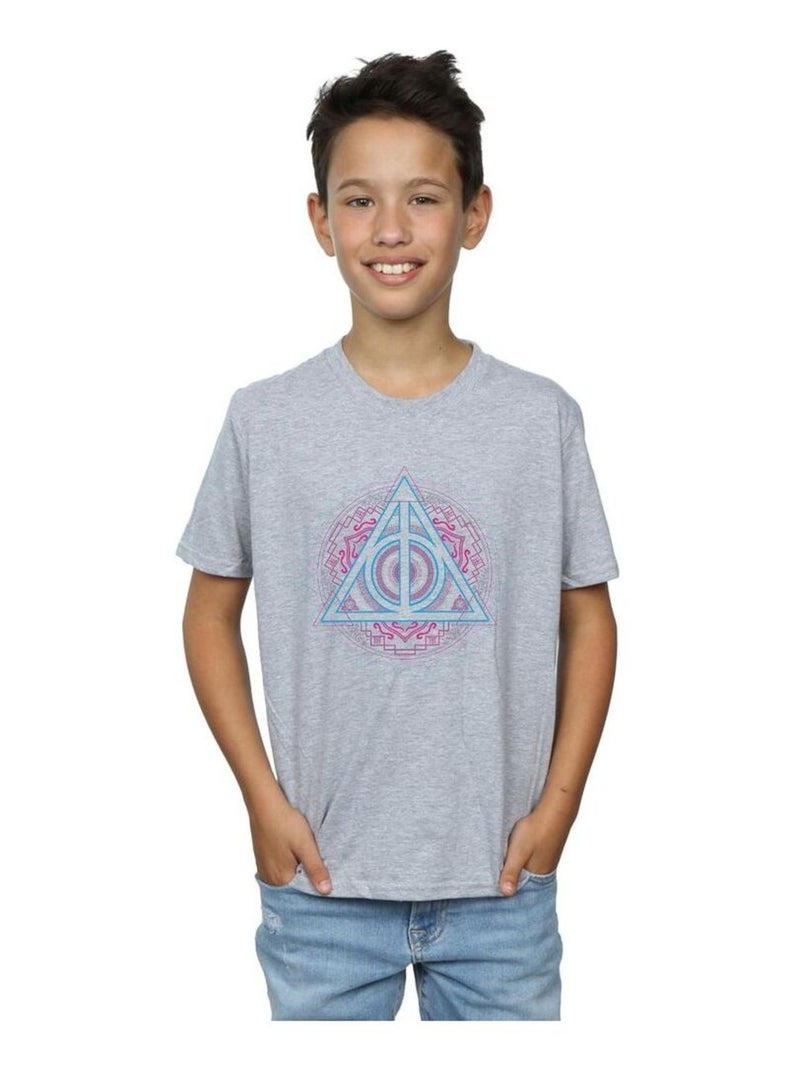 Harry Potter - T-shirt DEATHLY HALLOWS Gris chiné - Kiabi