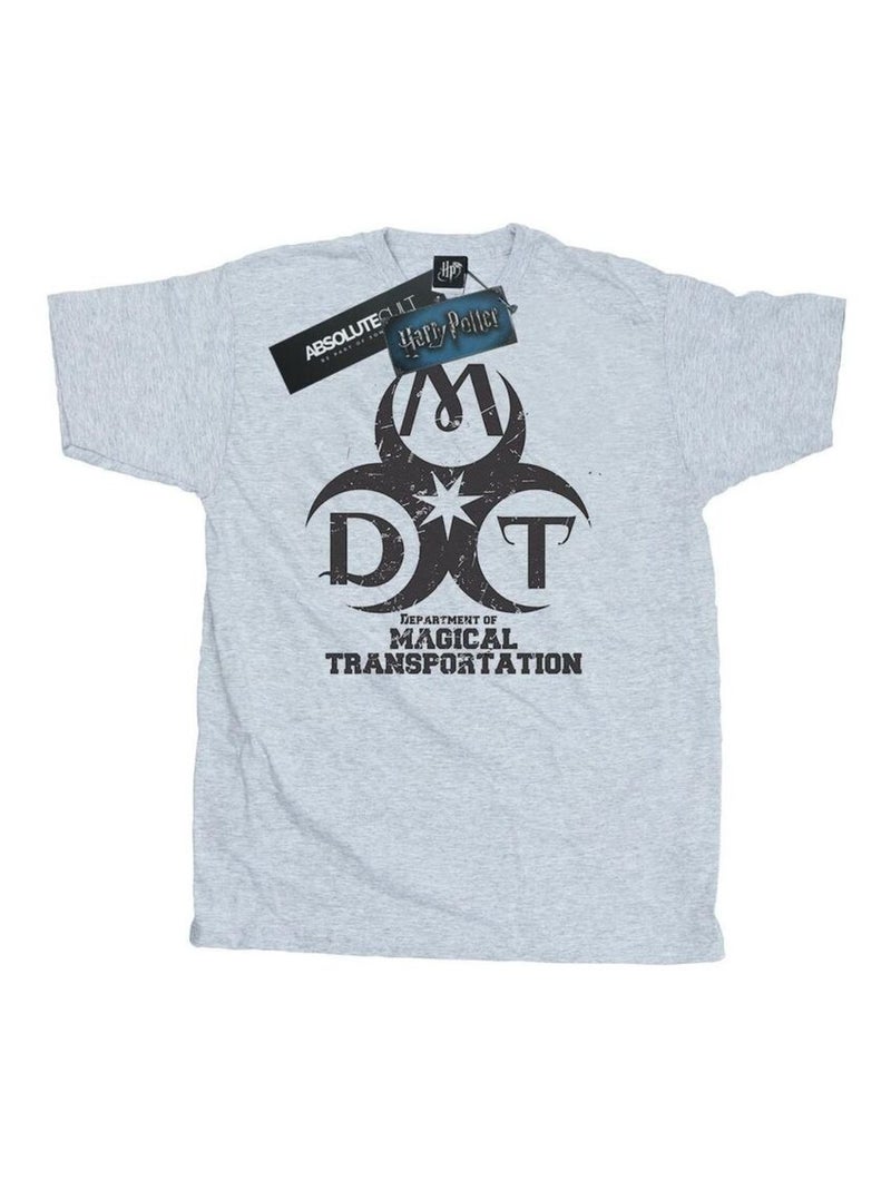 Harry Potter - T-shirt DEPARTMENT OF MAGICAL TRANSPORTATION Gris chiné - Kiabi