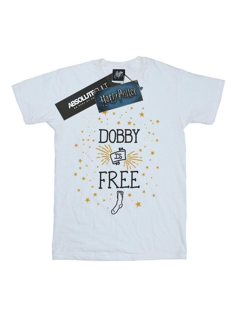 Harry Potter - T-shirt DOBBY IS FREE Blanc - Kiabi