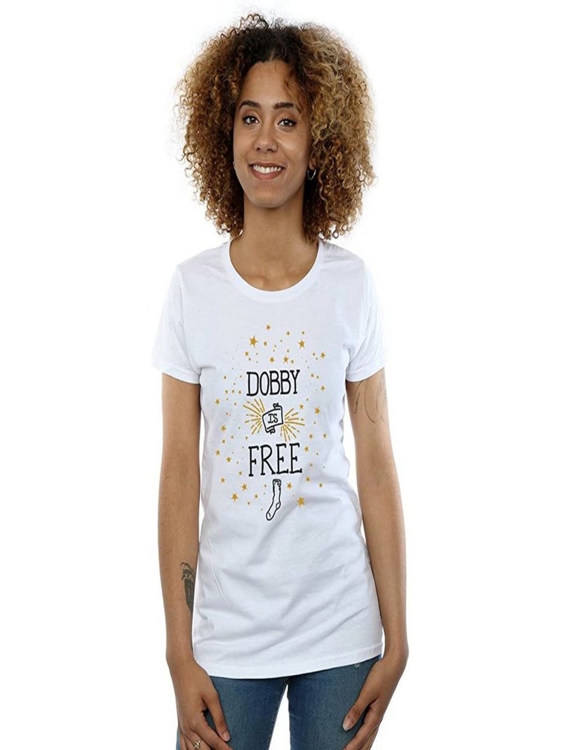 Harry Potter - T-shirt DOBBY IS FREE Blanc - Kiabi