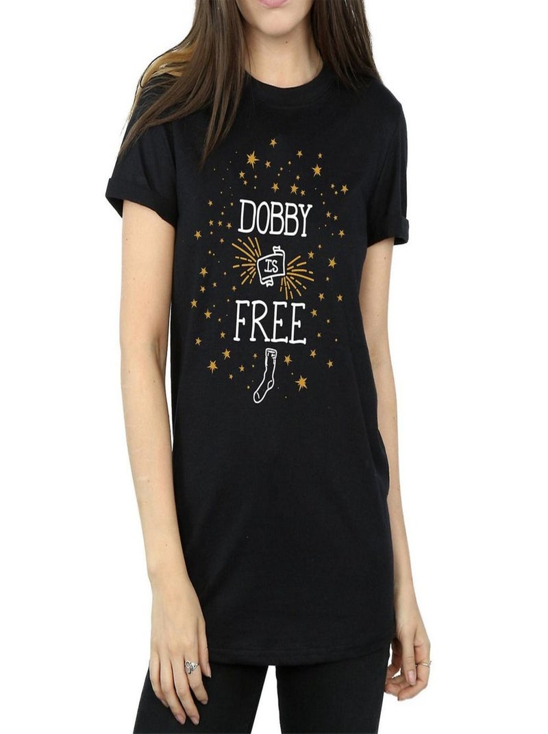 Harry Potter - T-shirt DOBBY IS FREE Noir - Kiabi