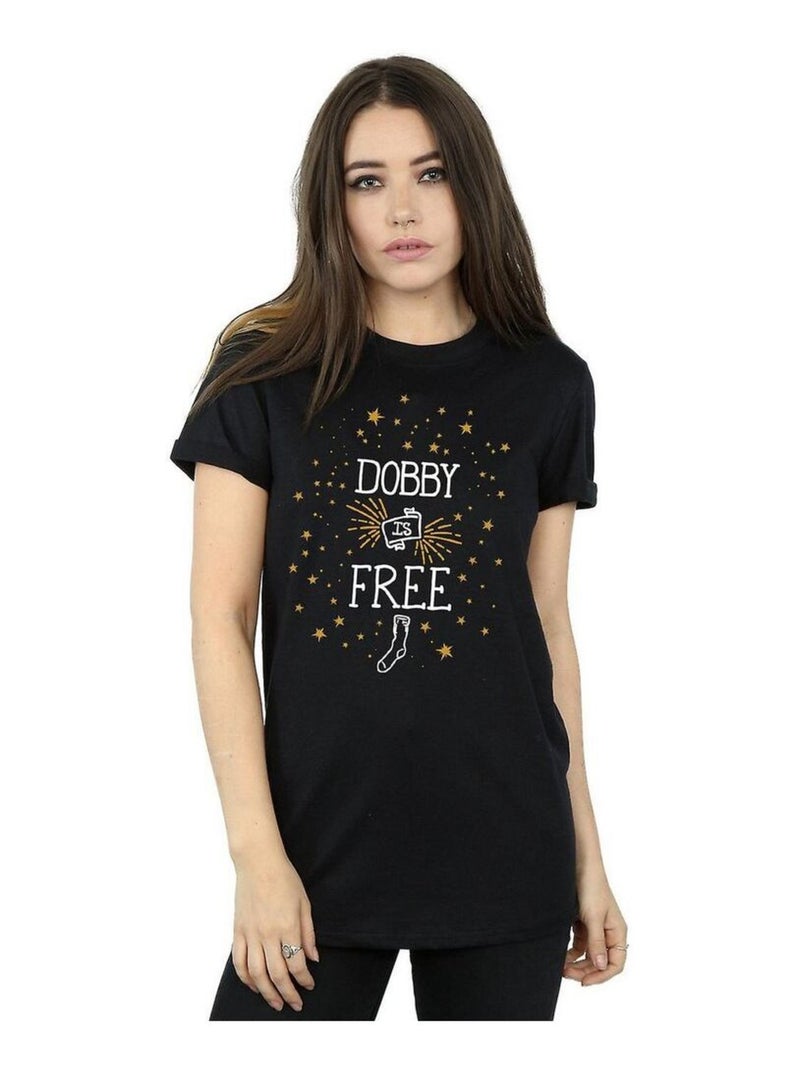 Harry Potter - T-shirt DOBBY IS FREE Noir - Kiabi