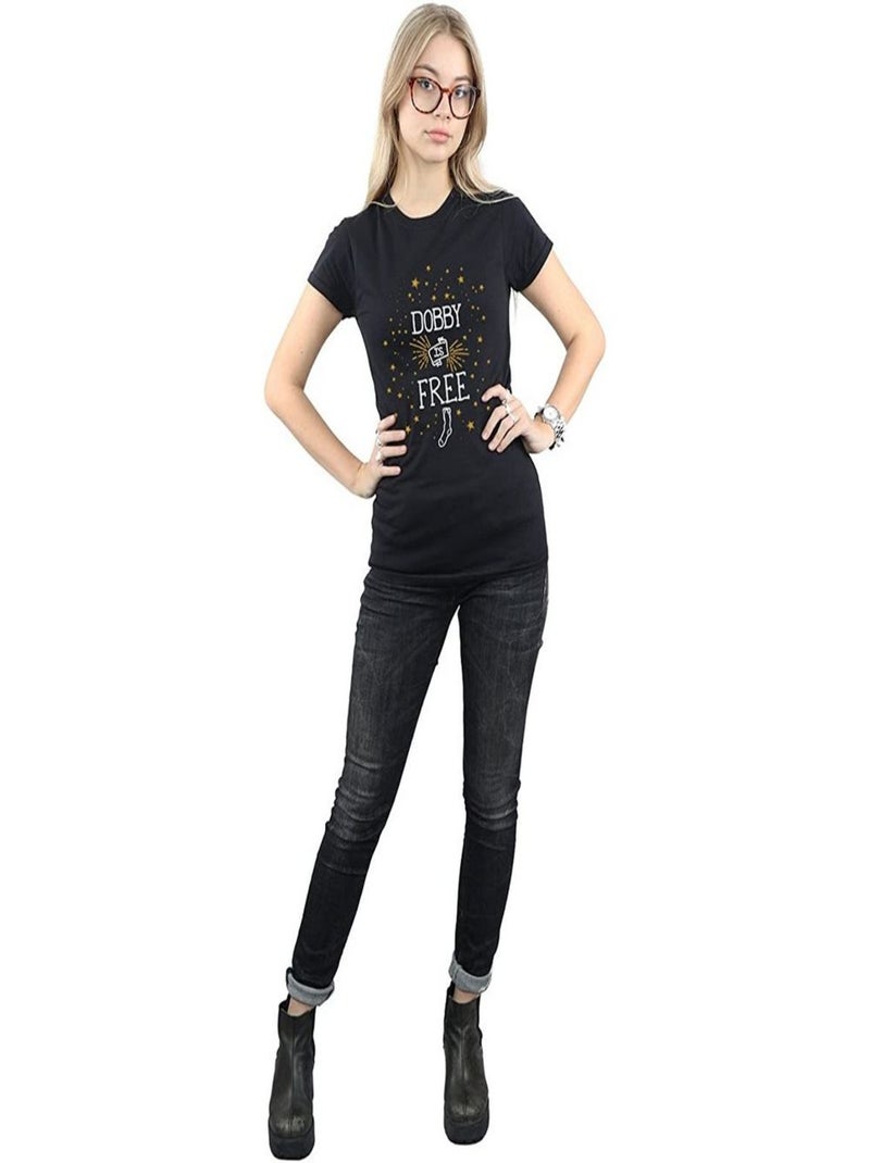 Harry Potter - T-shirt DOBBY IS FREE Noir - Kiabi
