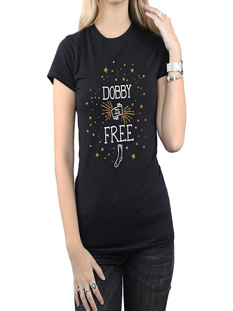 Harry Potter - T-shirt DOBBY IS FREE Noir - Kiabi