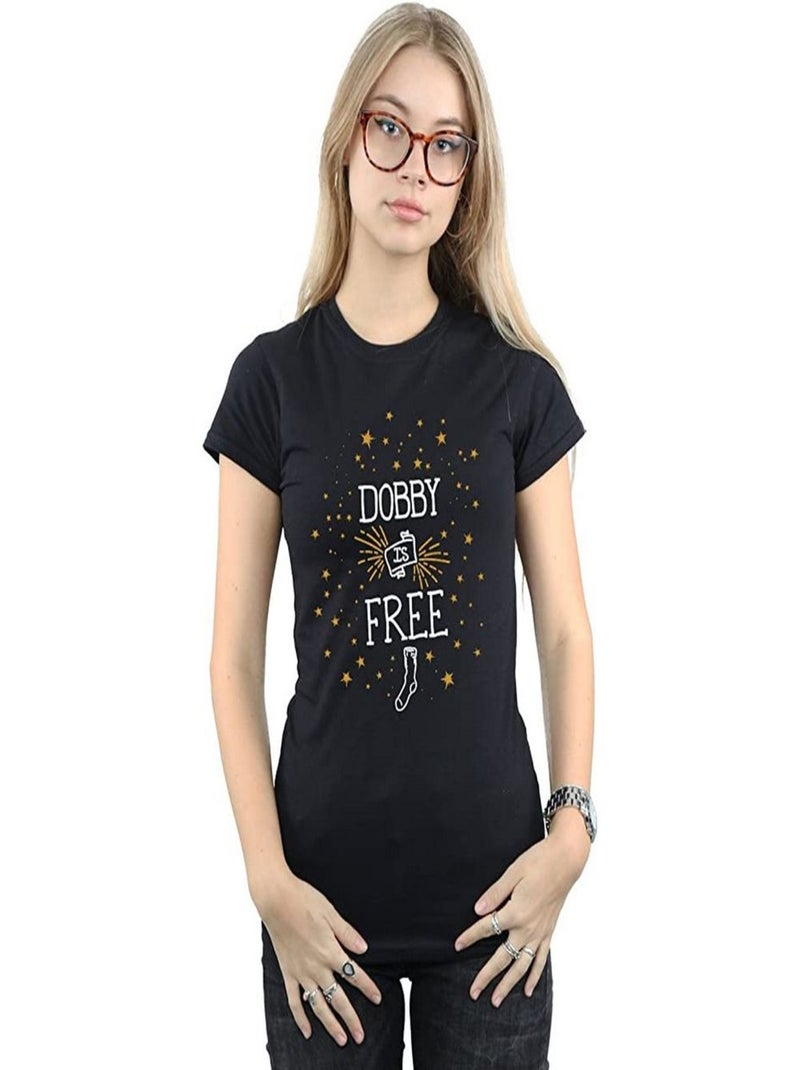 Harry Potter - T-shirt DOBBY IS FREE Noir - Kiabi